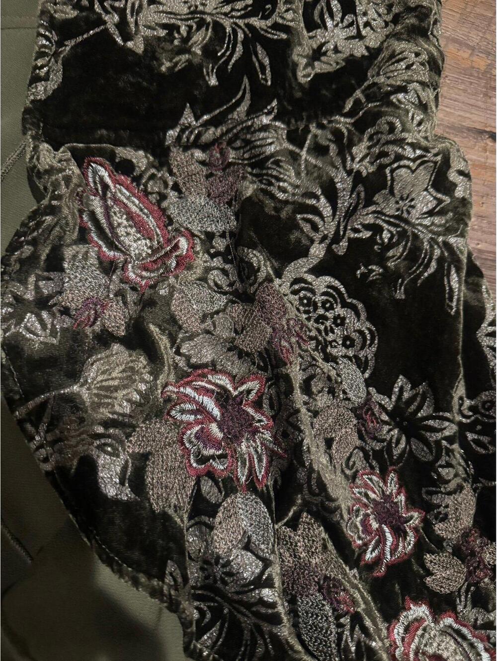 NWOT John Mark Green Velvet Floral Layered Cardigan Vest Sz Sm - Picture 3 of 5